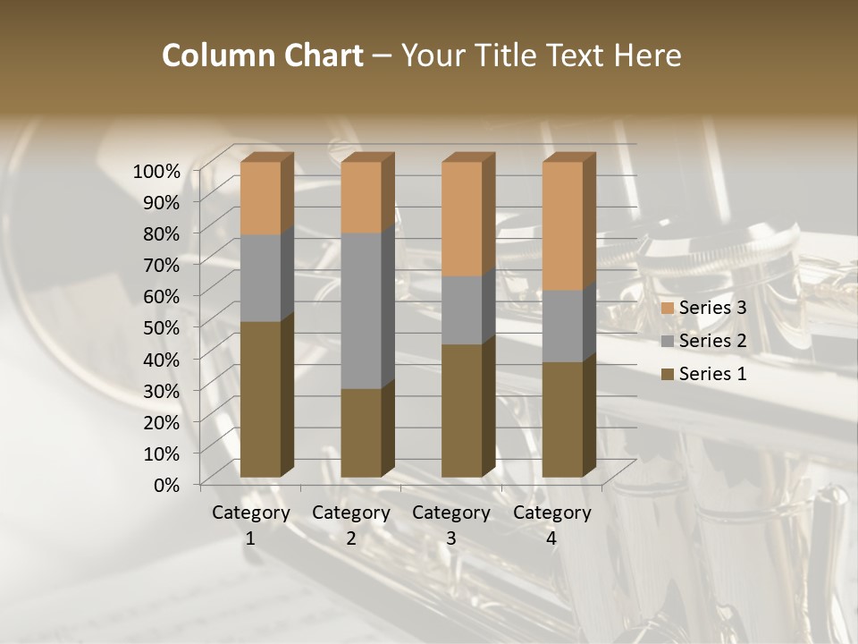 Trumpet On Musical Notes As Background Close Up PowerPoint Template