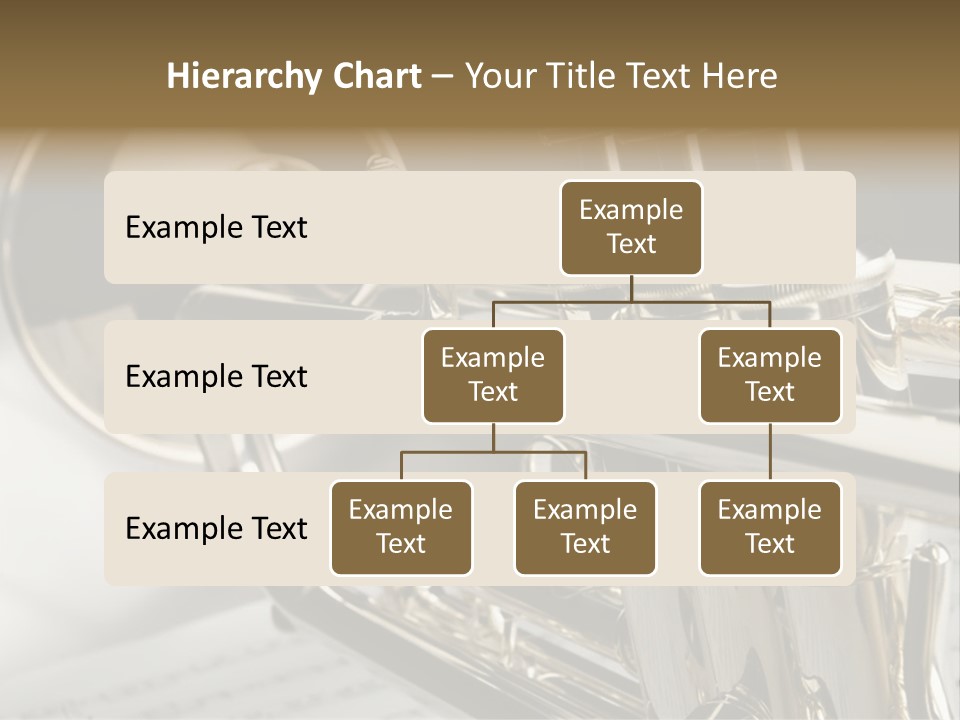 Trumpet On Musical Notes As Background Close Up PowerPoint Template