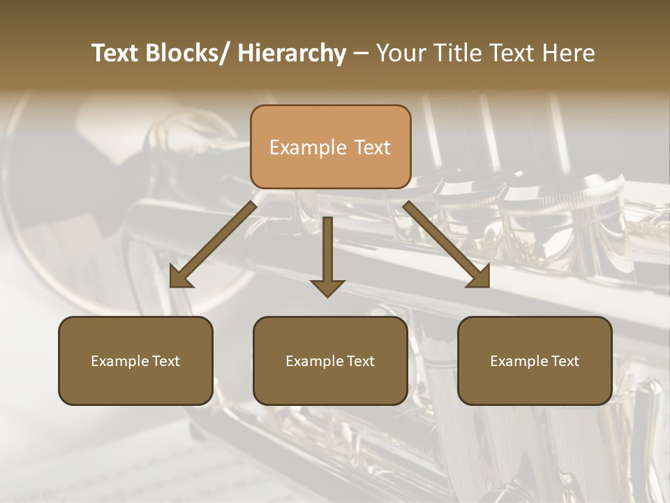 Trumpet On Musical Notes As Background Close Up PowerPoint Template