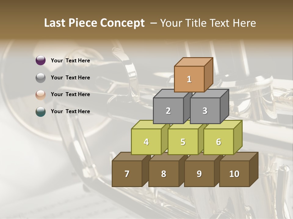 Trumpet On Musical Notes As Background Close Up PowerPoint Template