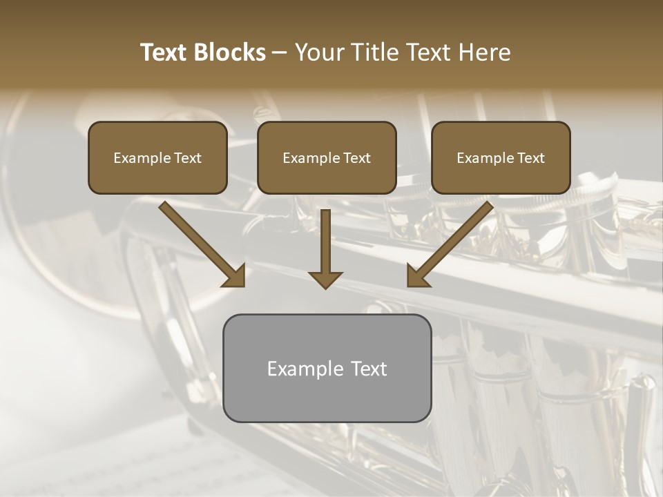 Trumpet On Musical Notes As Background Close Up PowerPoint Template