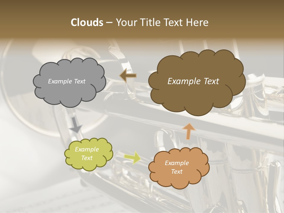Trumpet On Musical Notes As Background Close Up PowerPoint Template