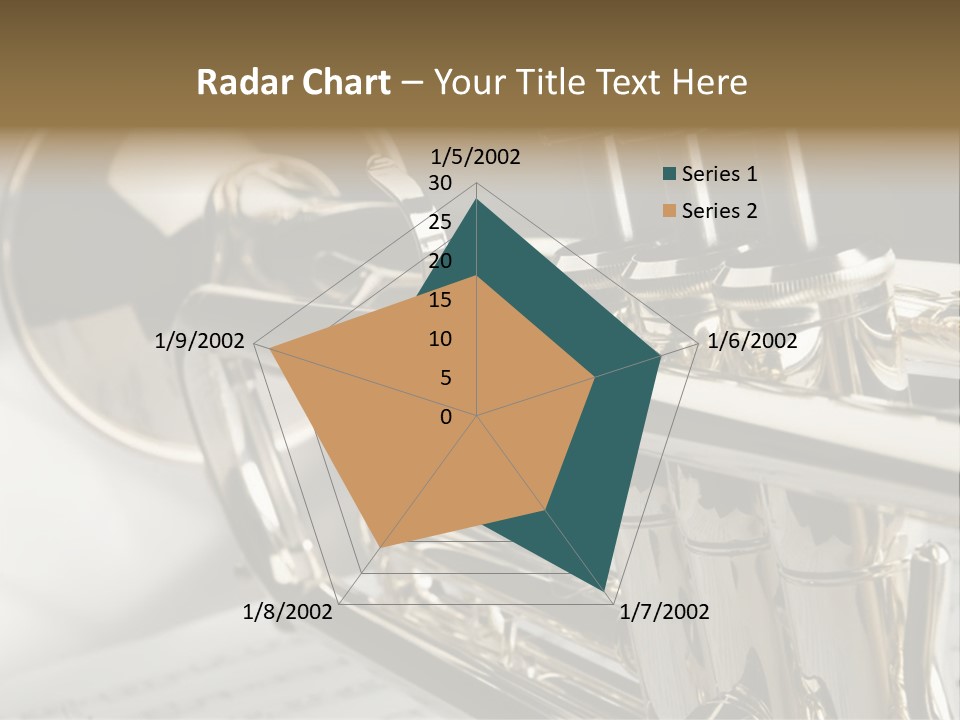 Trumpet On Musical Notes As Background Close Up PowerPoint Template