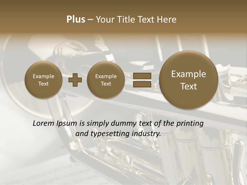 Trumpet On Musical Notes As Background Close Up PowerPoint Template