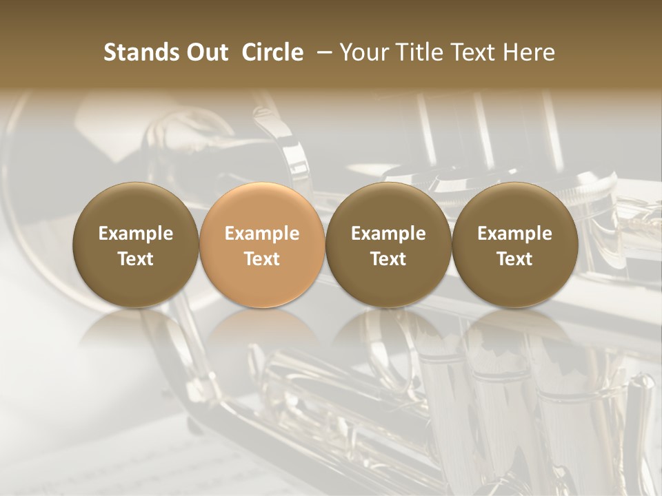 Trumpet On Musical Notes As Background Close Up PowerPoint Template