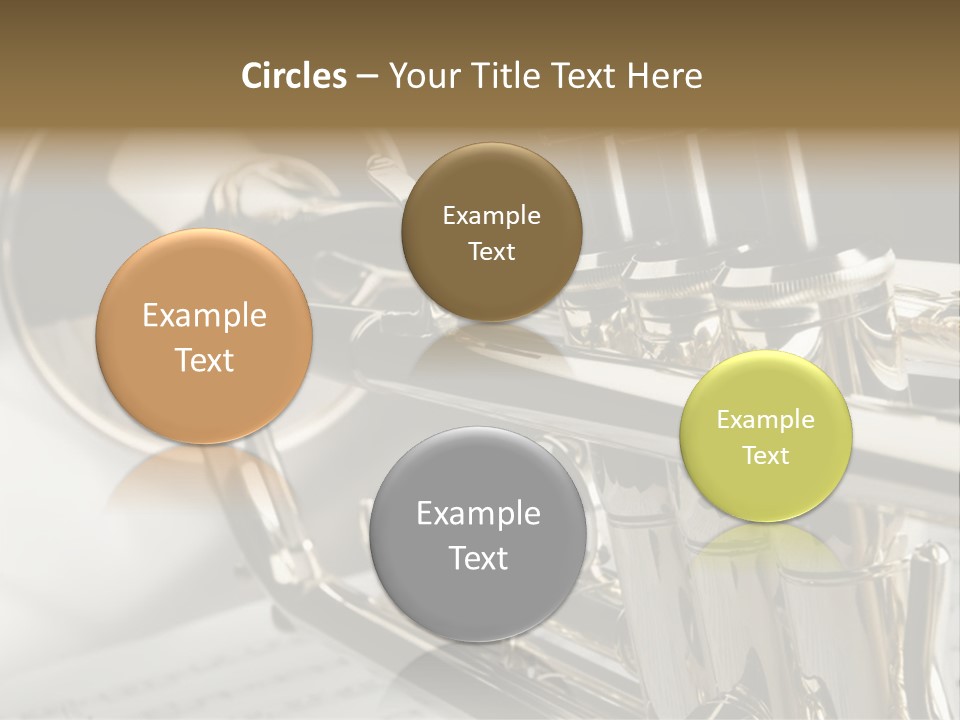 Trumpet On Musical Notes As Background Close Up PowerPoint Template