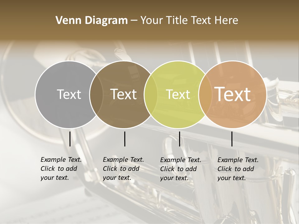 Trumpet On Musical Notes As Background Close Up PowerPoint Template