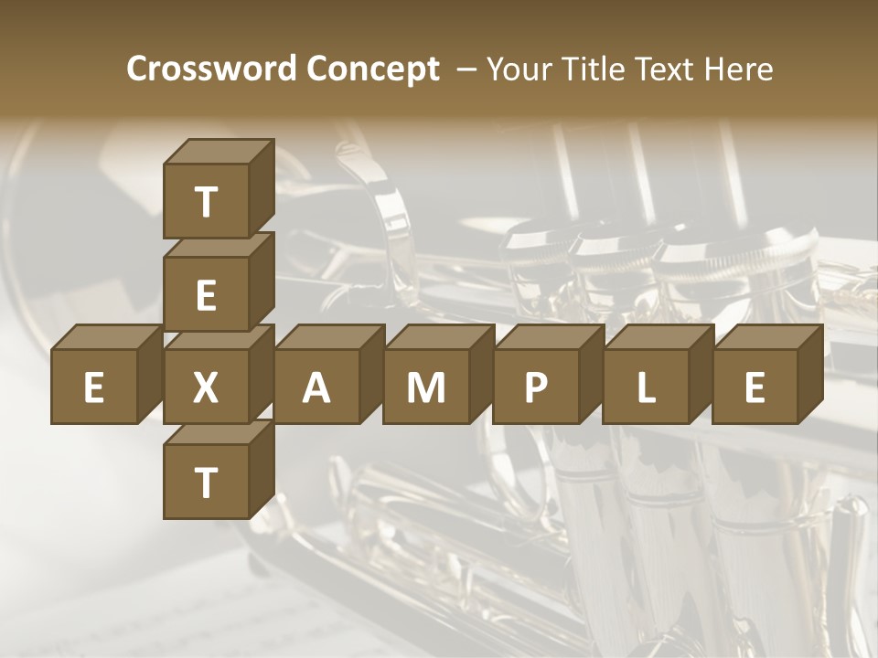 Trumpet On Musical Notes As Background Close Up PowerPoint Template