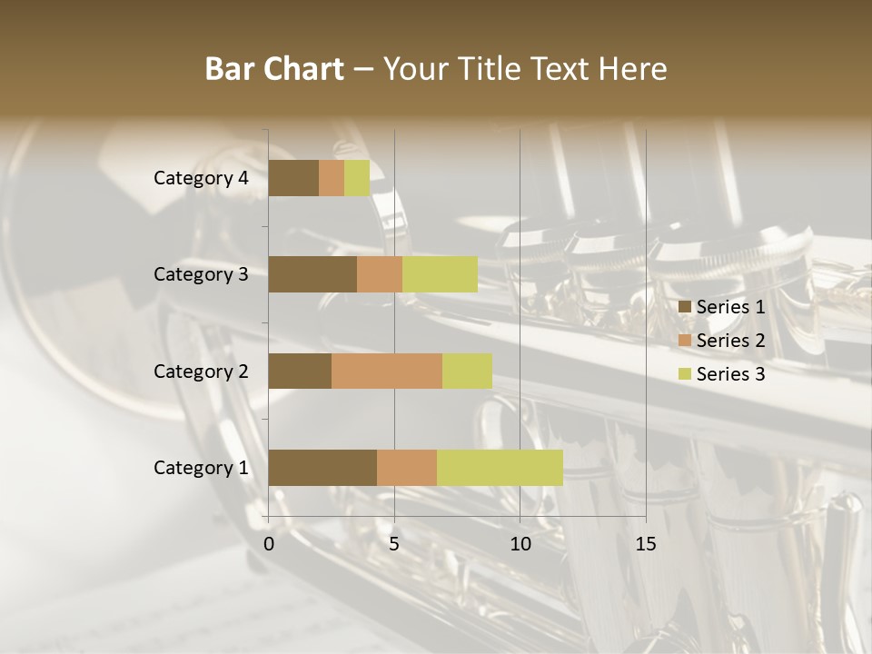 Trumpet On Musical Notes As Background Close Up PowerPoint Template