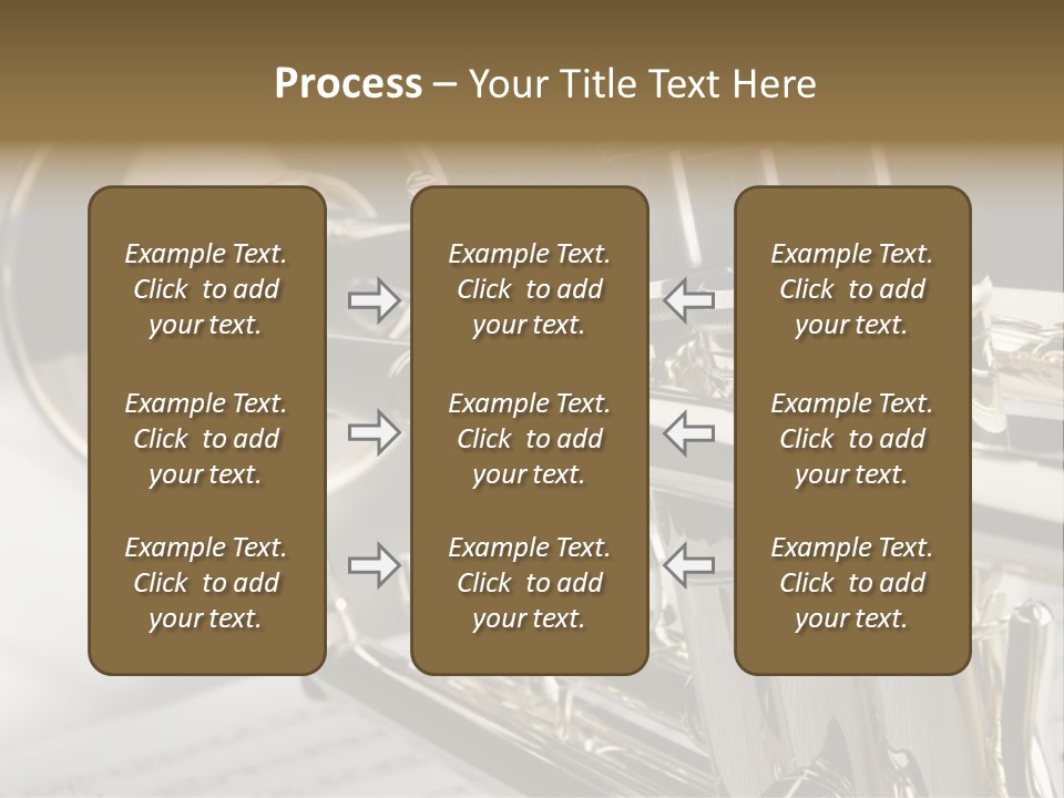 Trumpet On Musical Notes As Background Close Up PowerPoint Template