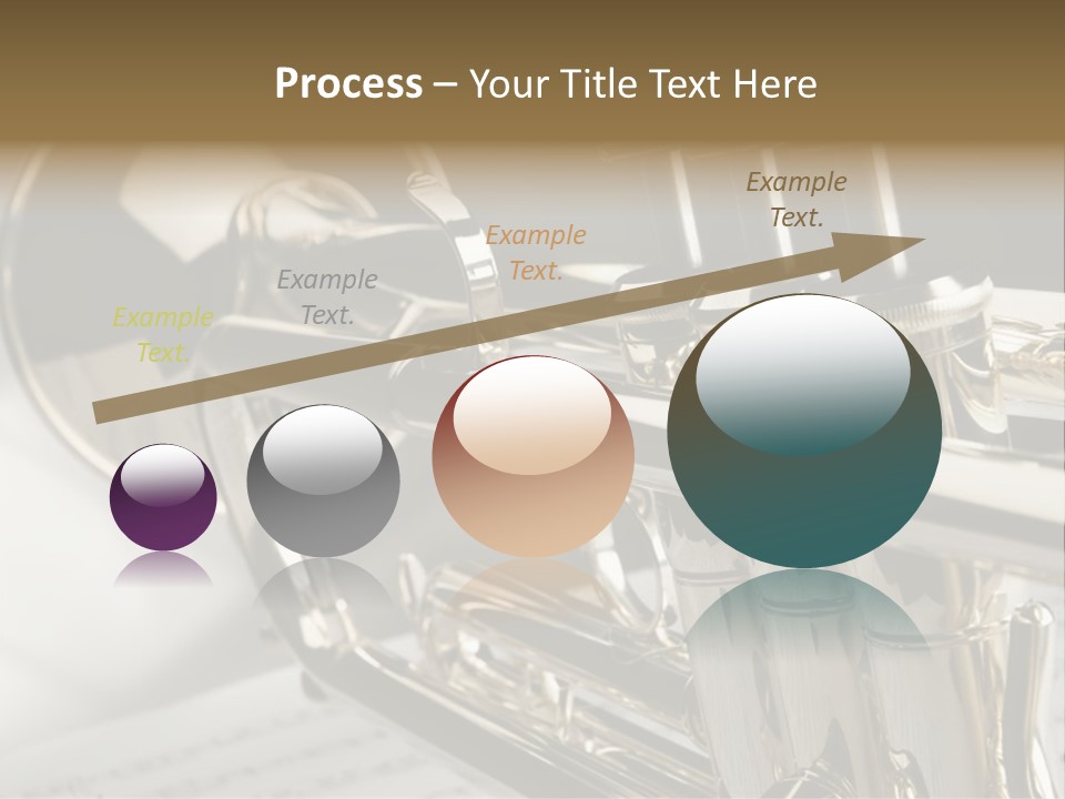 Trumpet On Musical Notes As Background Close Up PowerPoint Template