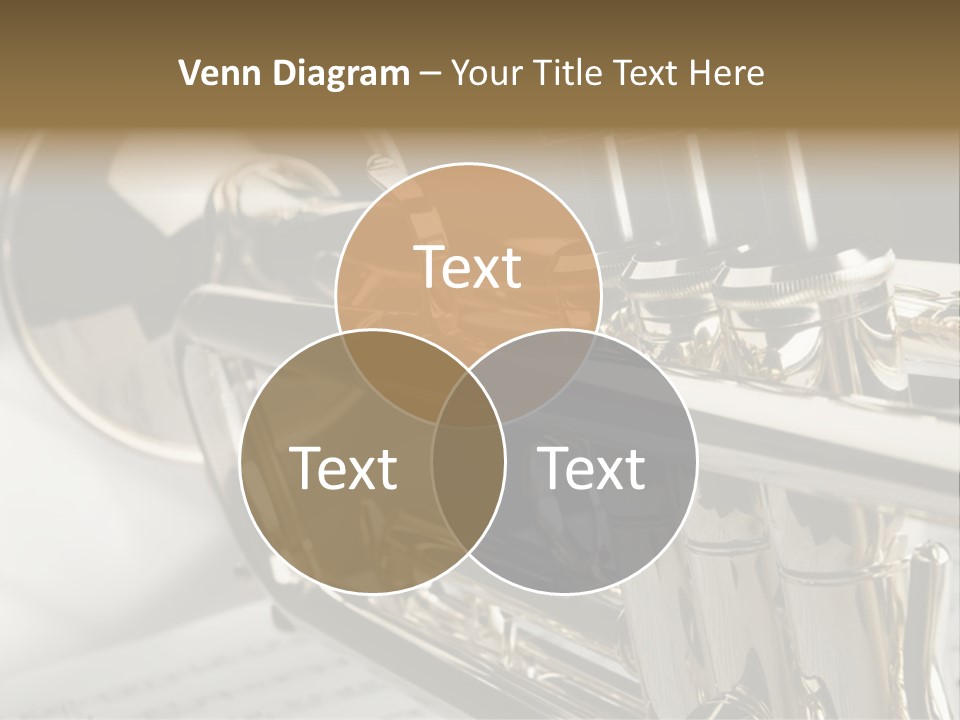 Trumpet On Musical Notes As Background Close Up PowerPoint Template