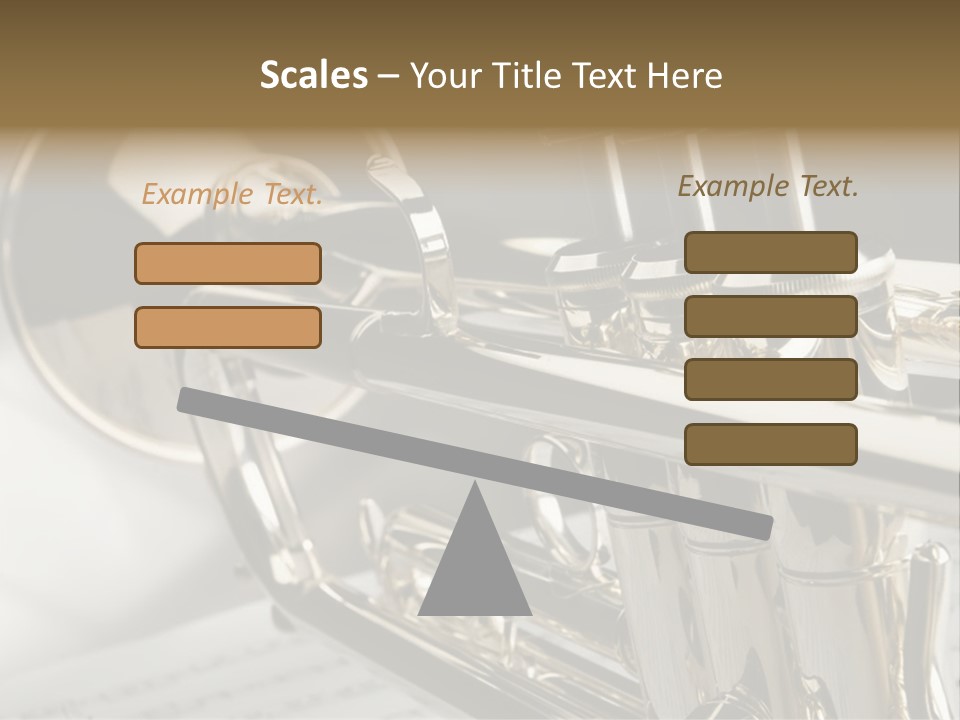 Trumpet On Musical Notes As Background Close Up PowerPoint Template