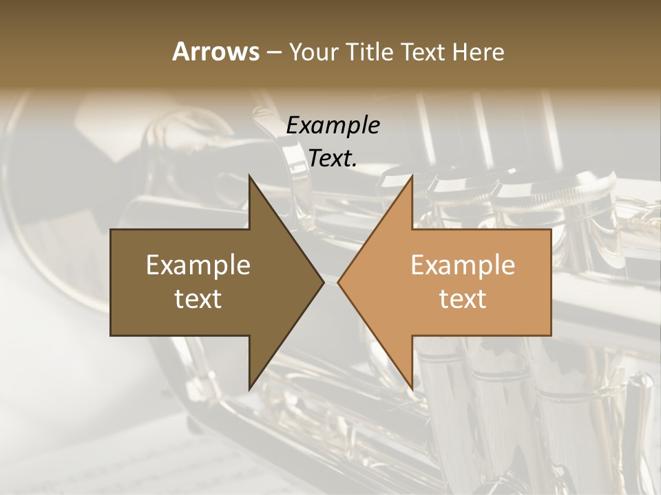 Trumpet On Musical Notes As Background Close Up PowerPoint Template