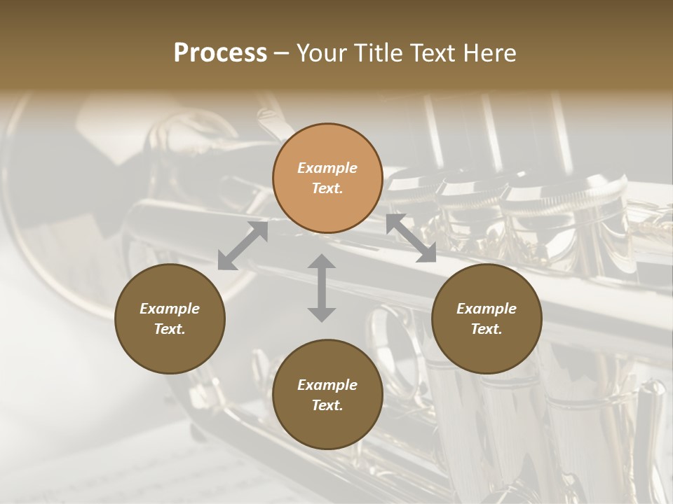 Trumpet On Musical Notes As Background Close Up PowerPoint Template
