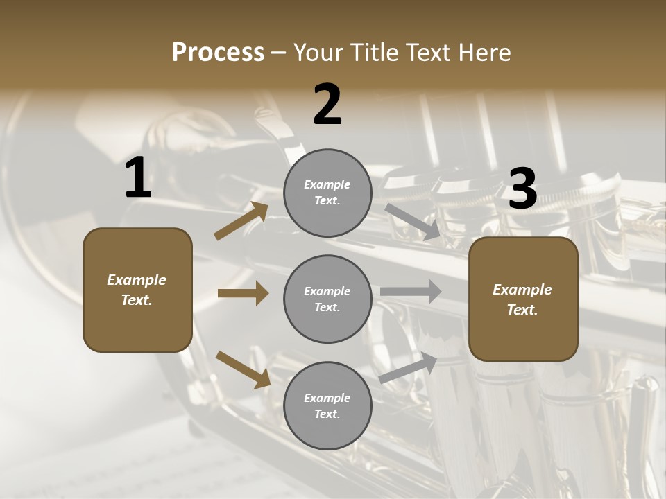 Trumpet On Musical Notes As Background Close Up PowerPoint Template