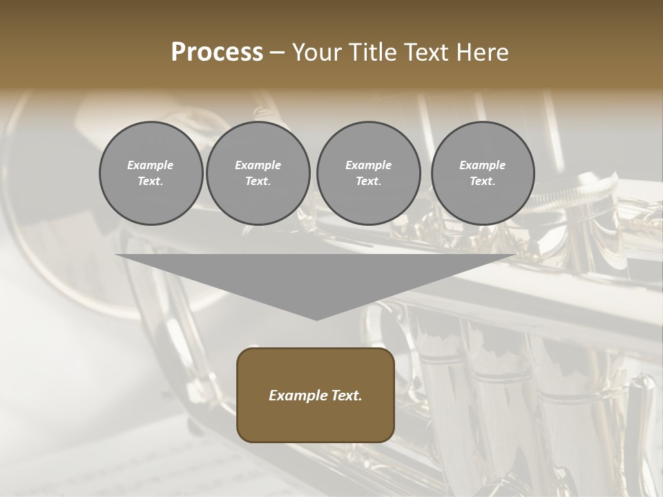 Trumpet On Musical Notes As Background Close Up PowerPoint Template