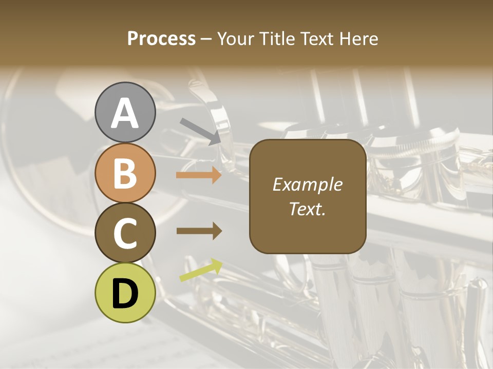 Trumpet On Musical Notes As Background Close Up PowerPoint Template