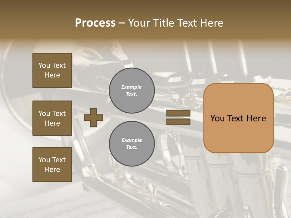 Trumpet On Musical Notes As Background Close Up PowerPoint Template
