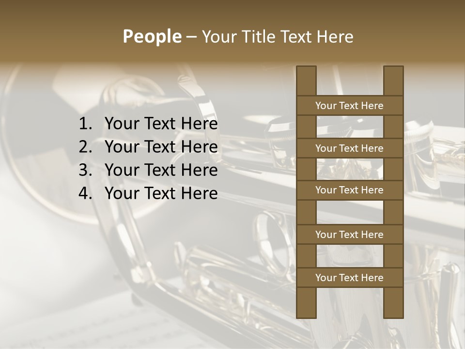 Trumpet On Musical Notes As Background Close Up PowerPoint Template