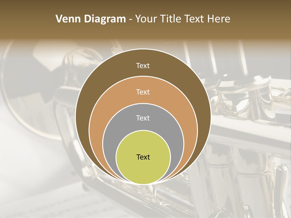Trumpet On Musical Notes As Background Close Up PowerPoint Template