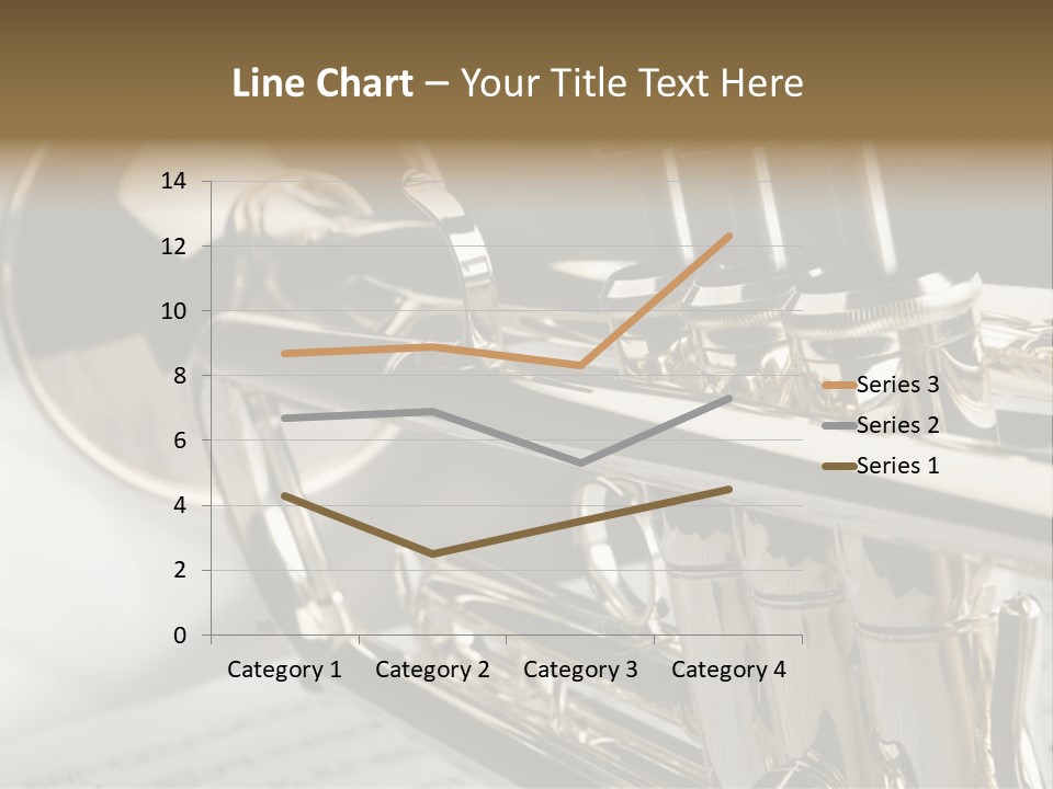 Trumpet On Musical Notes As Background Close Up PowerPoint Template
