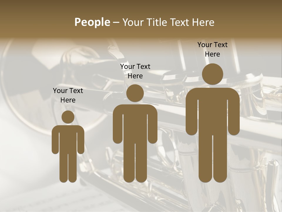 Trumpet On Musical Notes As Background Close Up PowerPoint Template