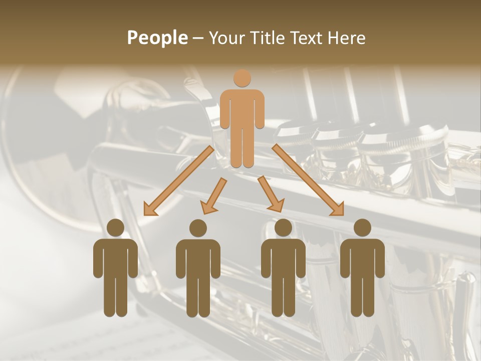 Trumpet On Musical Notes As Background Close Up PowerPoint Template