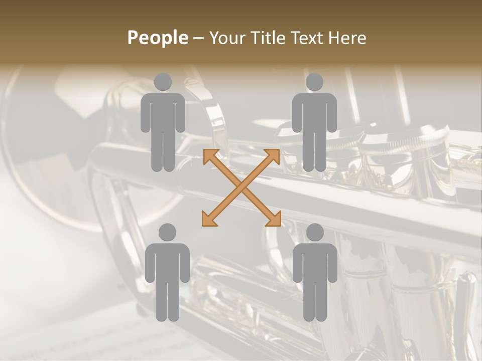 Trumpet On Musical Notes As Background Close Up PowerPoint Template