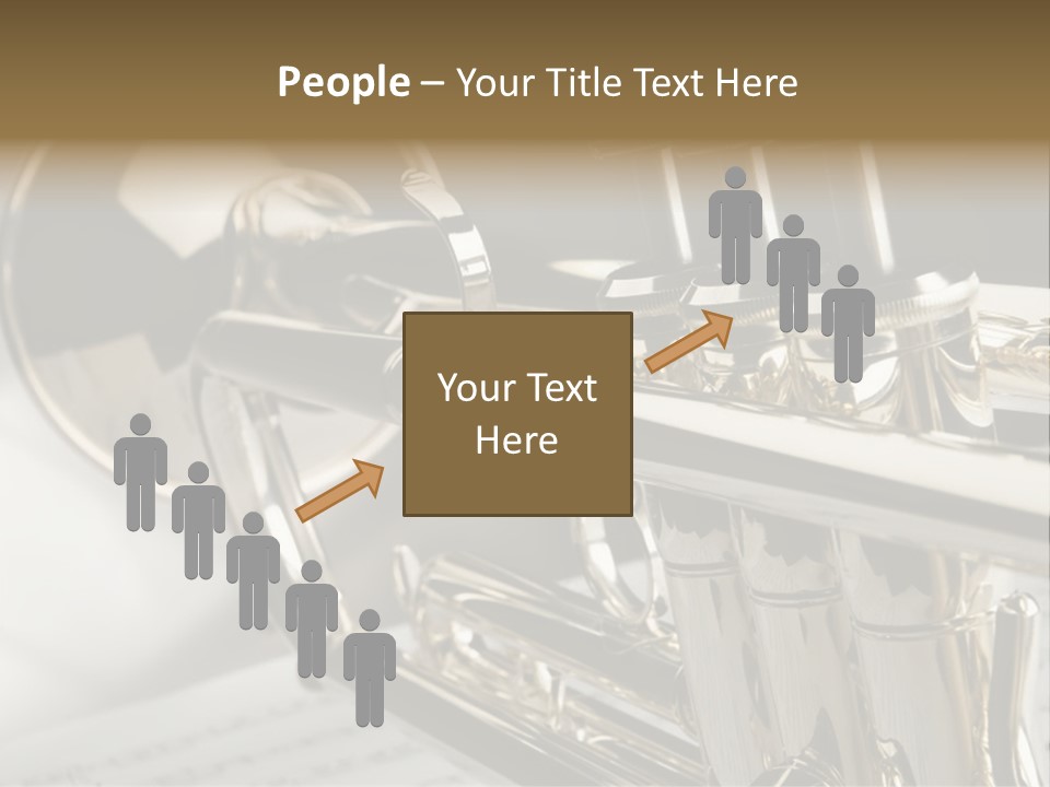 Trumpet On Musical Notes As Background Close Up PowerPoint Template