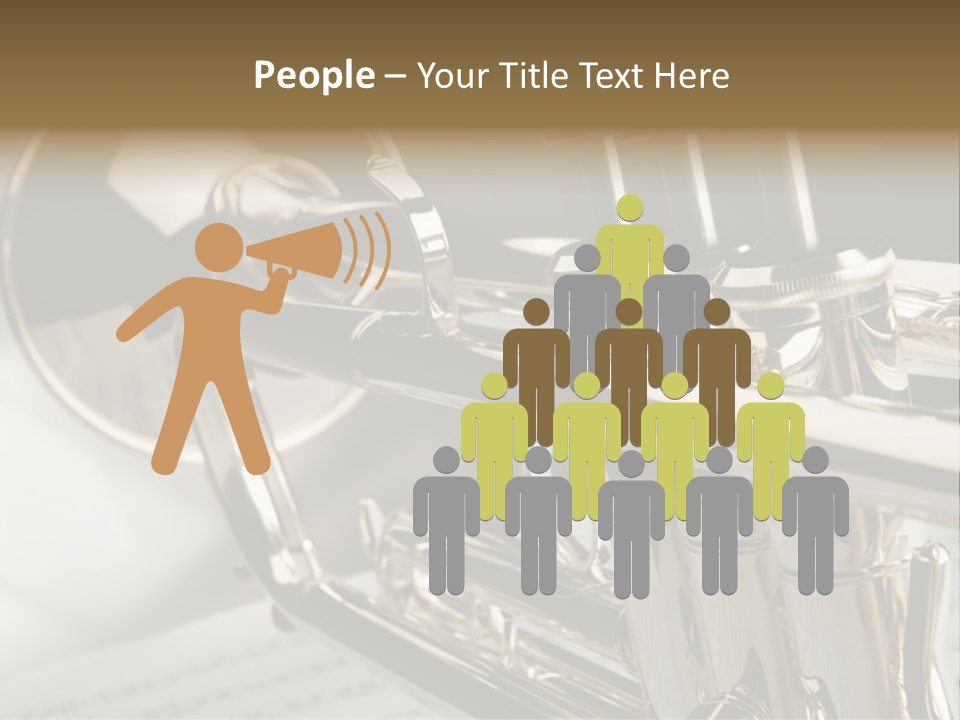 Trumpet On Musical Notes As Background Close Up PowerPoint Template