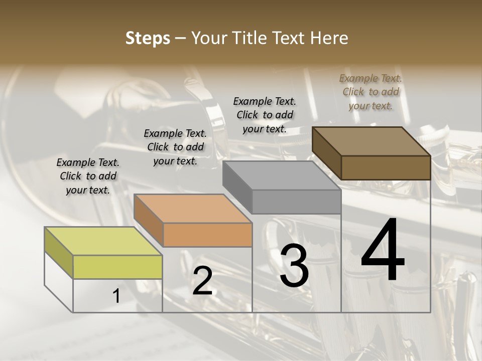 Trumpet On Musical Notes As Background Close Up PowerPoint Template