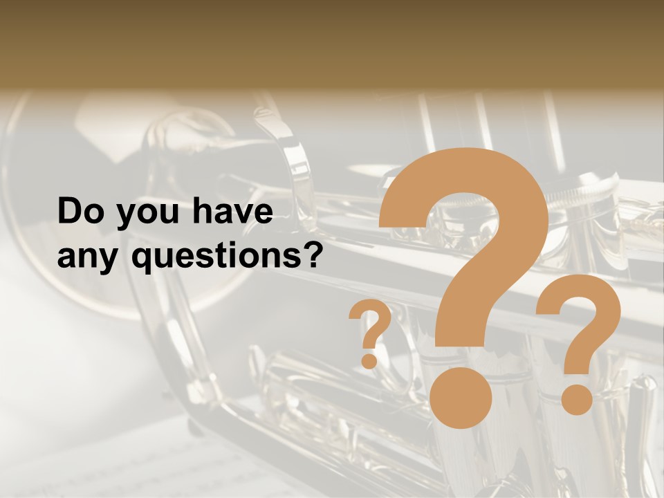 Trumpet On Musical Notes As Background Close Up PowerPoint Template