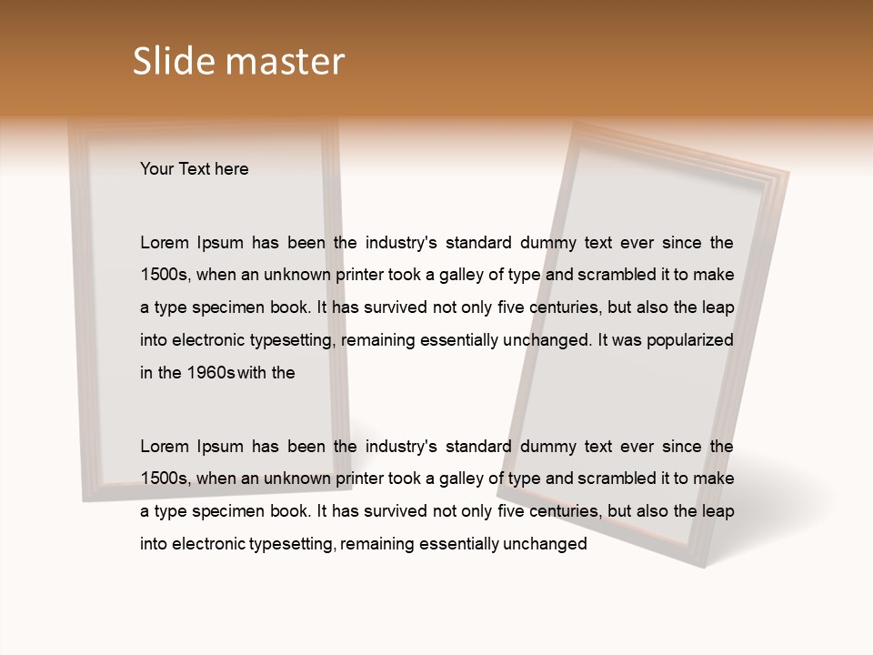 Wooden Frameworks Baguet For Photos PowerPoint Template