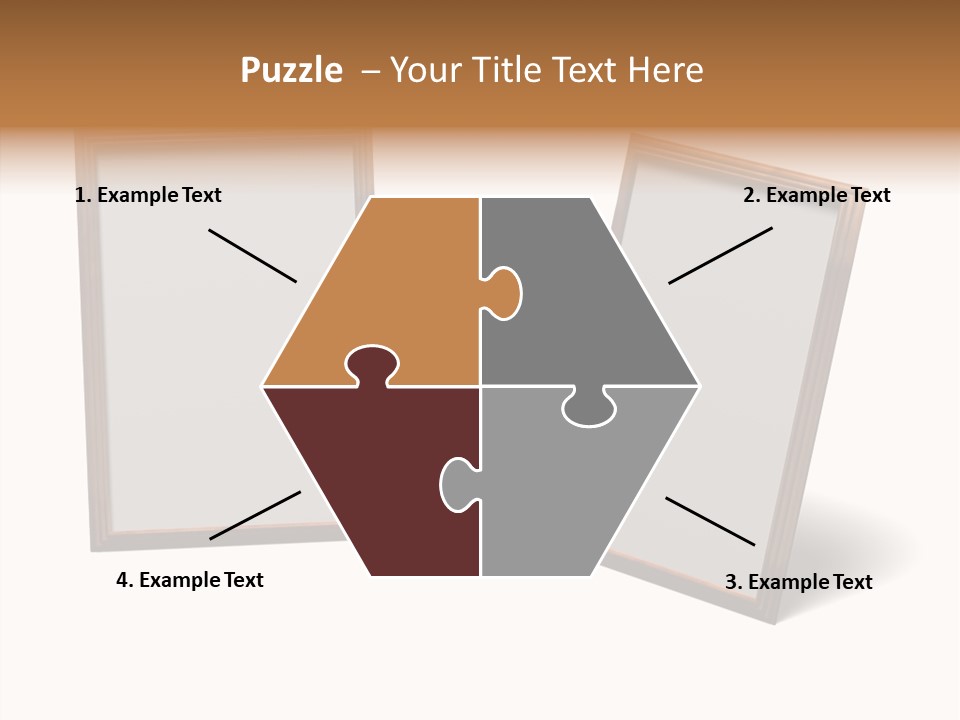 Wooden Frameworks Baguet For Photos PowerPoint Template