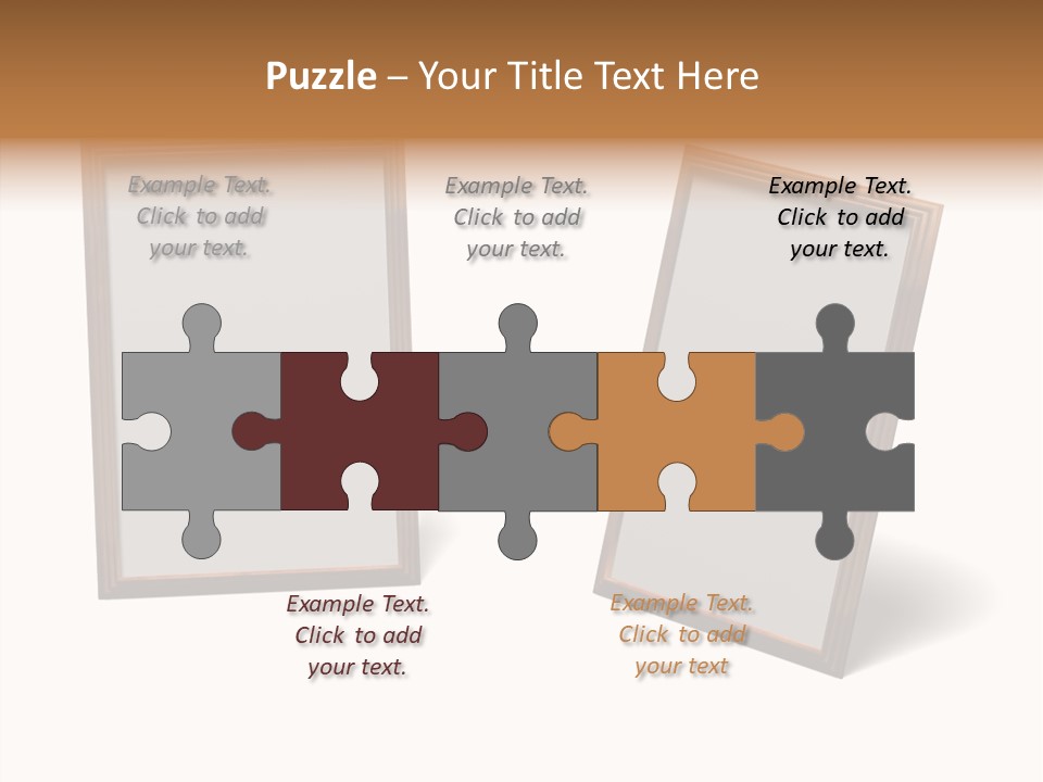 Wooden Frameworks Baguet For Photos PowerPoint Template