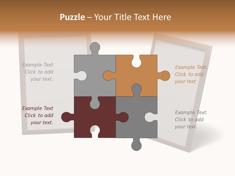 Wooden Frameworks Baguet For Photos PowerPoint Template