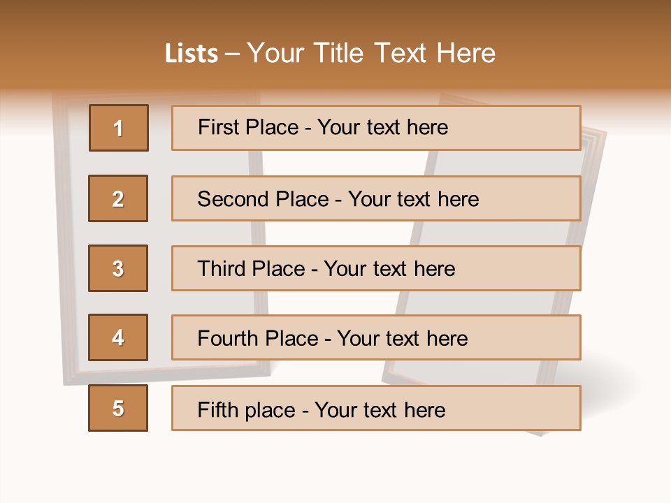 Wooden Frameworks Baguet For Photos PowerPoint Template