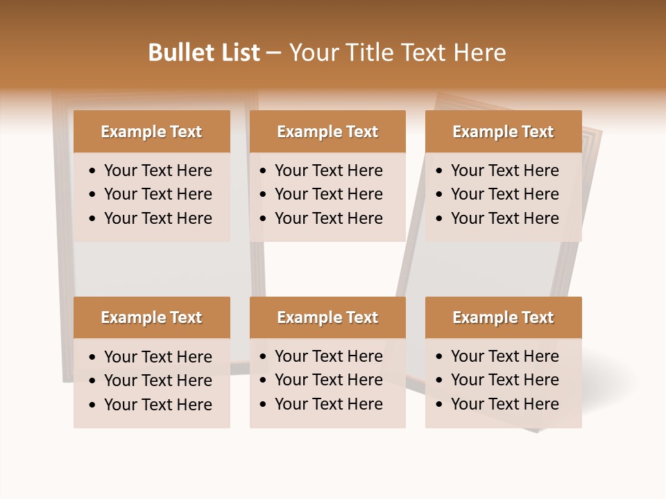 Wooden Frameworks Baguet For Photos PowerPoint Template