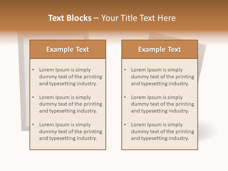 Wooden Frameworks Baguet For Photos PowerPoint Template