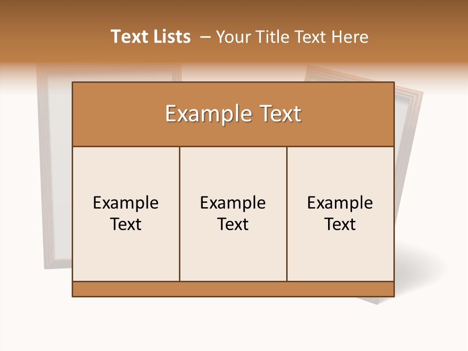 Wooden Frameworks Baguet For Photos PowerPoint Template