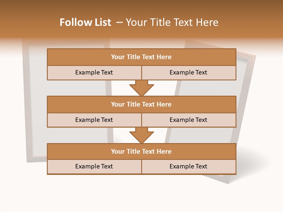Wooden Frameworks Baguet For Photos PowerPoint Template