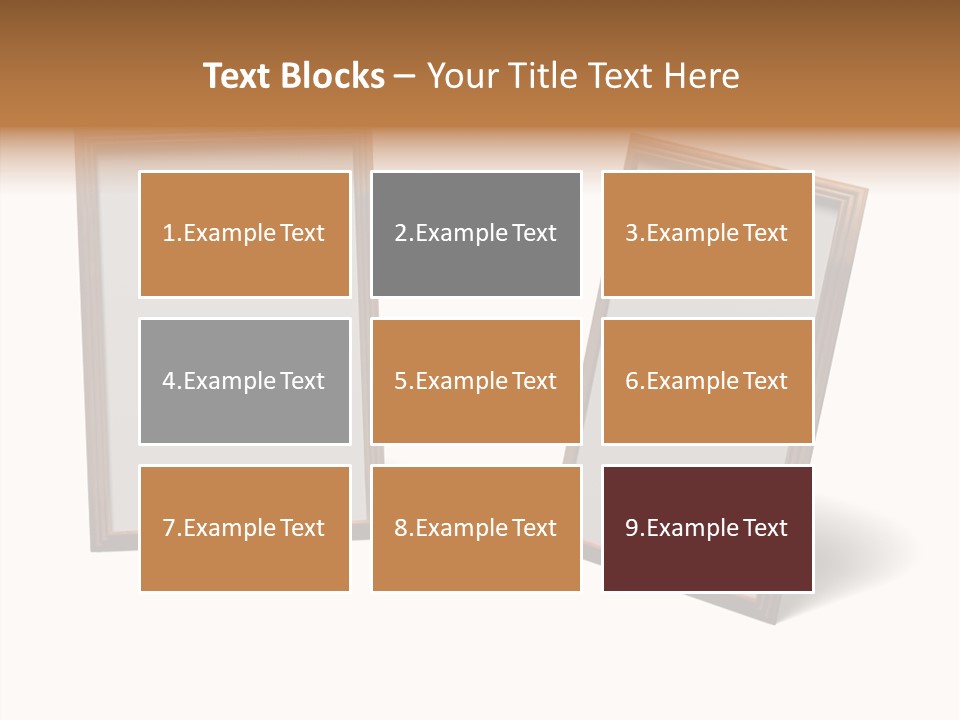 Wooden Frameworks Baguet For Photos PowerPoint Template