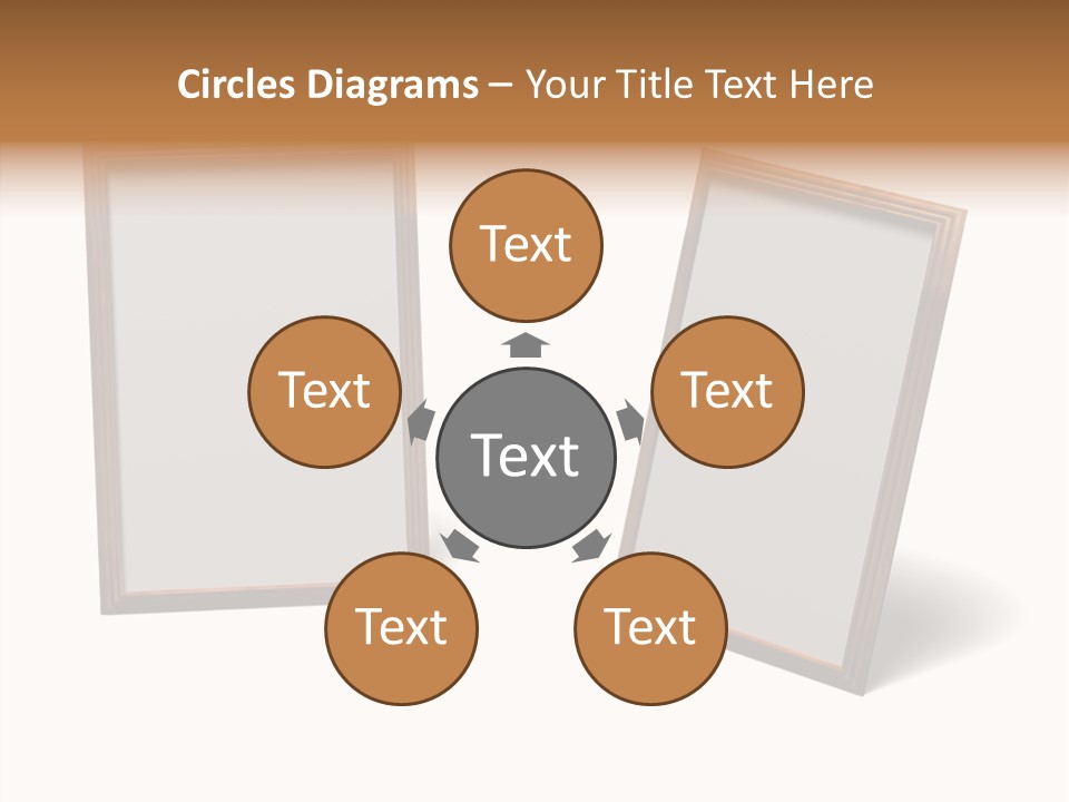 Wooden Frameworks Baguet For Photos PowerPoint Template