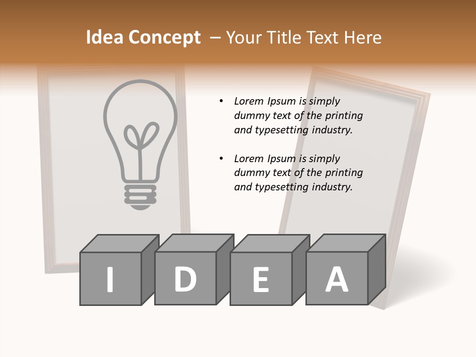 Wooden Frameworks Baguet For Photos PowerPoint Template