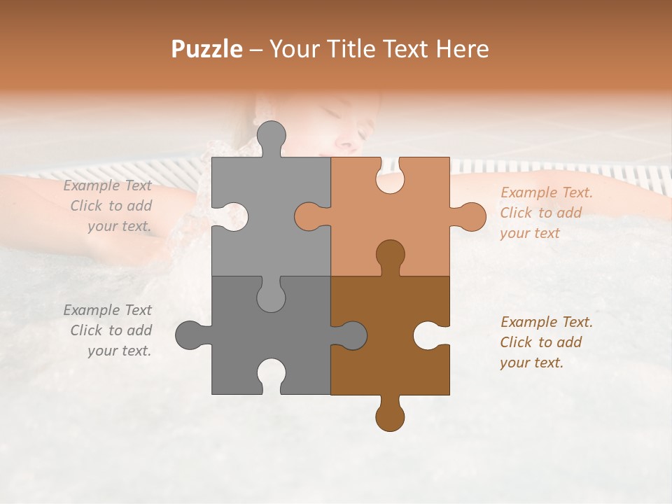 Beautiful Woman Relaxing In A Bubble Bath PowerPoint Template