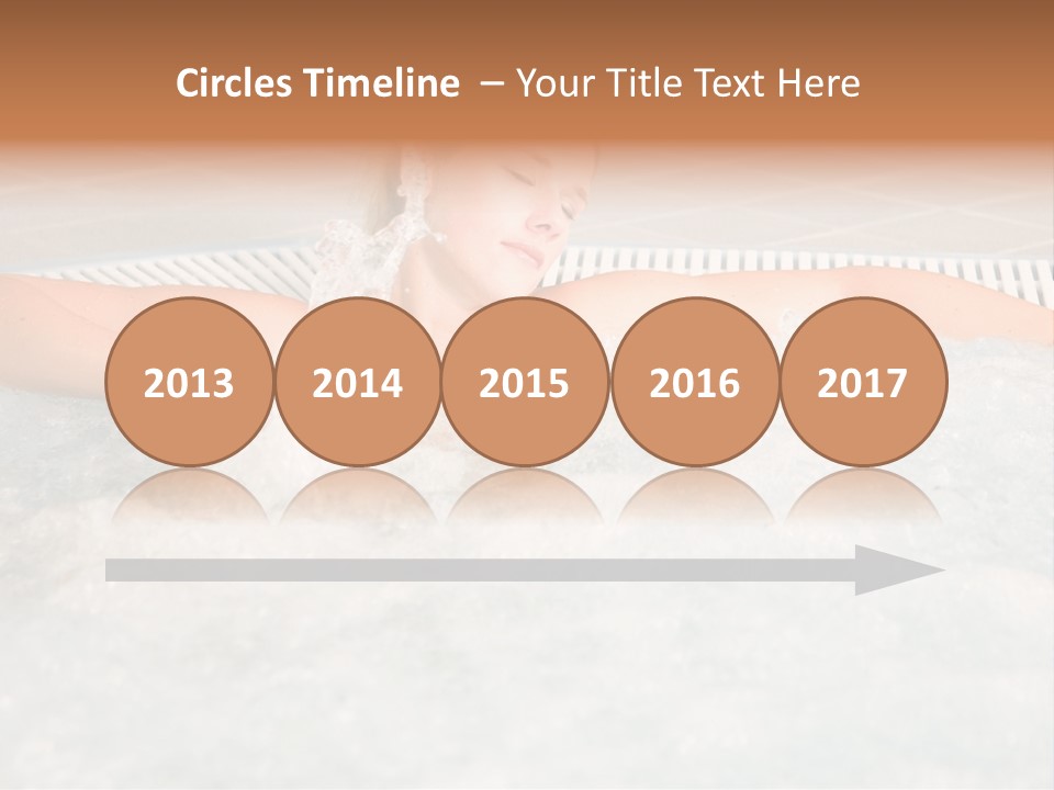 Beautiful Woman Relaxing In A Bubble Bath PowerPoint Template