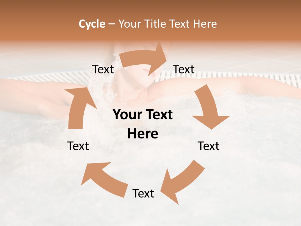 Beautiful Woman Relaxing In A Bubble Bath PowerPoint Template