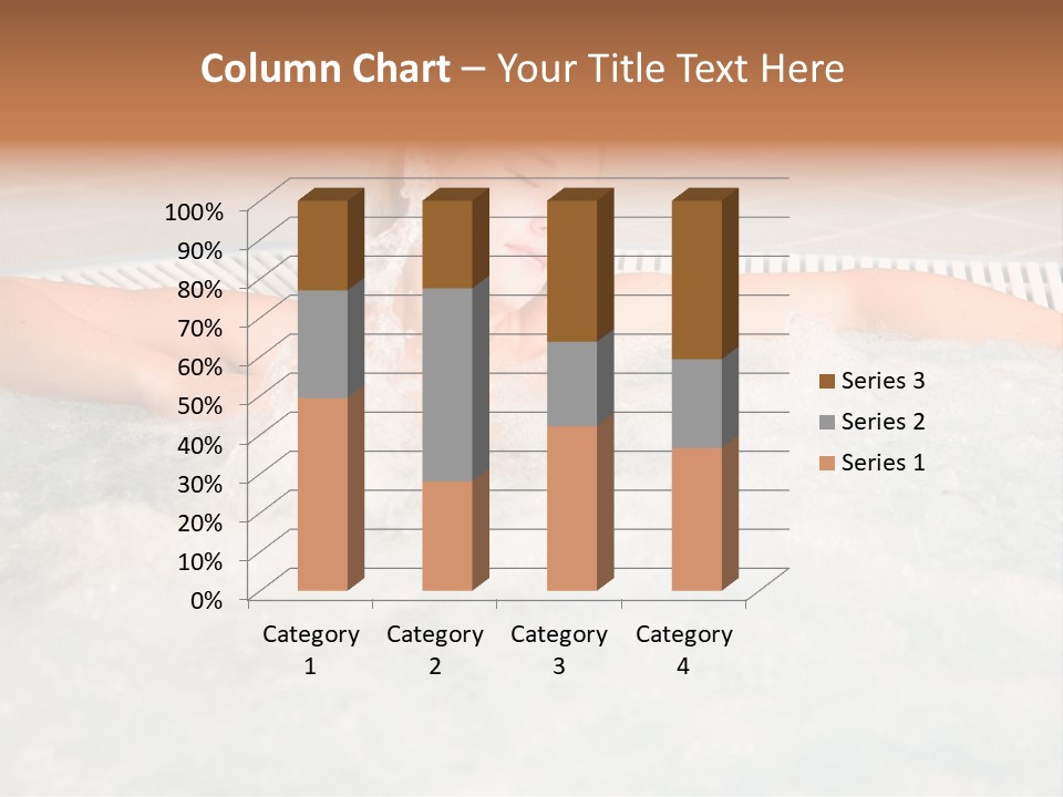 Beautiful Woman Relaxing In A Bubble Bath PowerPoint Template