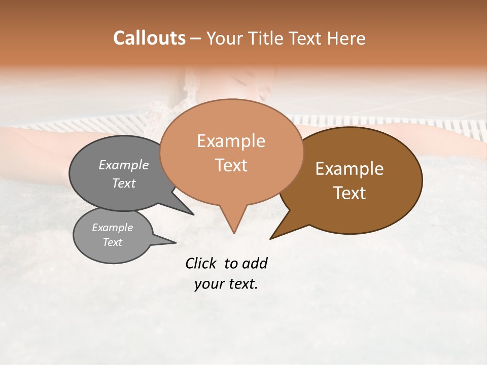 Beautiful Woman Relaxing In A Bubble Bath PowerPoint Template